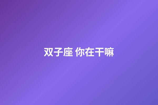 双子座 你在干嘛-第1张-星座运势-玄机派